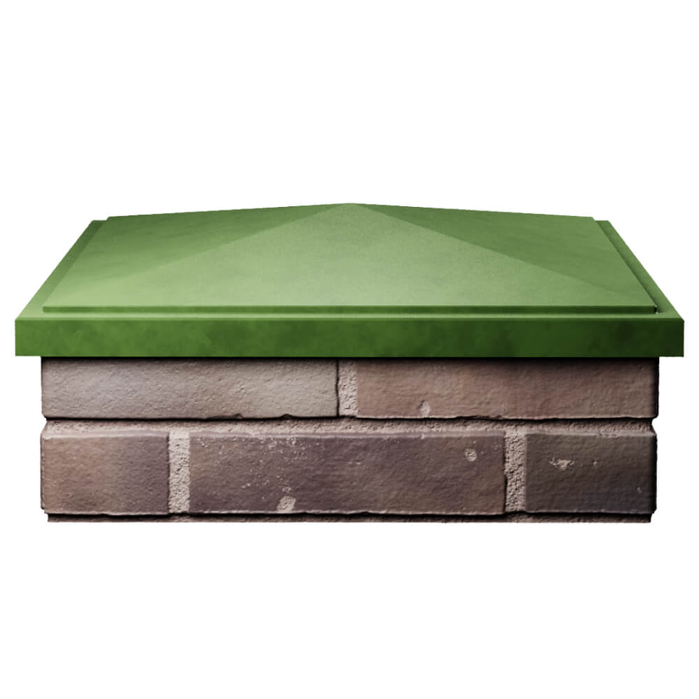 Колпак Zking БонаМоно Зеленый на столб 2х2 кирпича (515х515, 530х530мм) Шахты фото