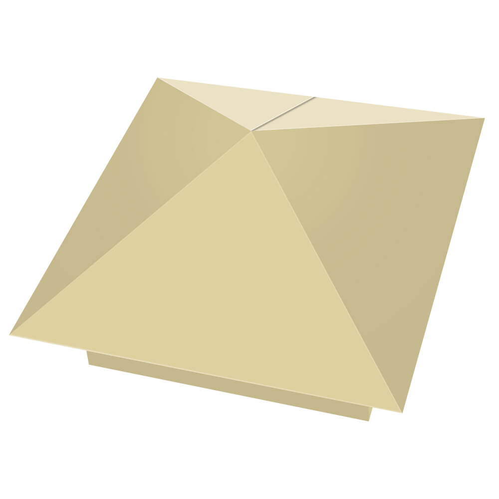 Колпак металлический 400х400мм RAL1014 Бежевый заборный Шахты фото