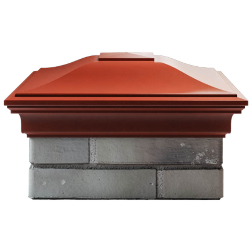 Колпак Zking Монблан Красный на столб 1.5х1.5 кирпича (385х385мм) Шахты фото
