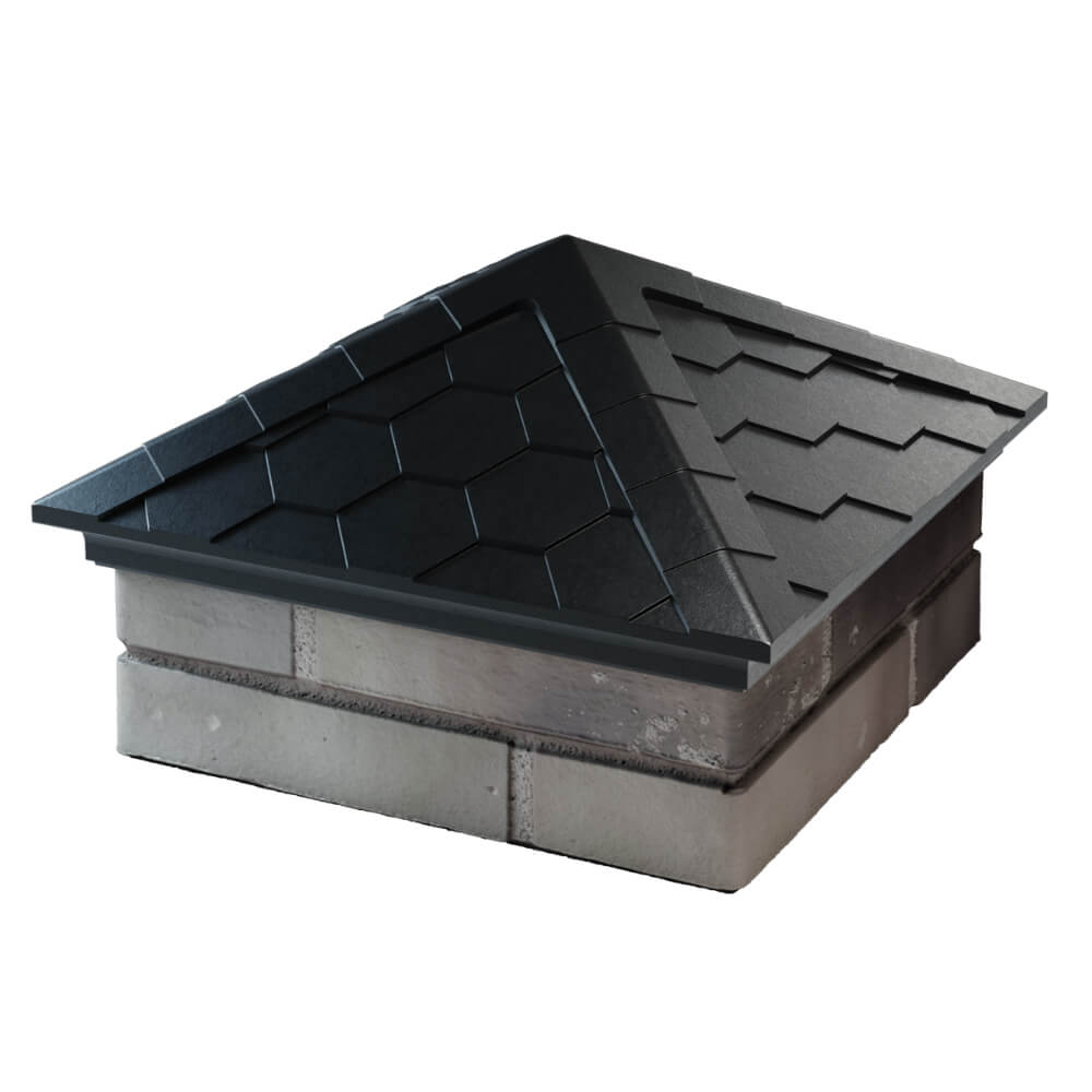 Колпак Zking Эверест Черный на столб 1.5х1.5 кирпича (390х390мм) в Шахтах фото