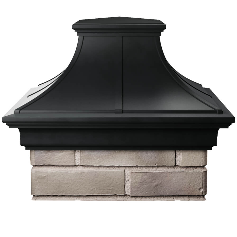 Колпак Zking Монблан Премиум Черный на столб 1.5х1.5 кирпича (385х385мм) Шахты фото