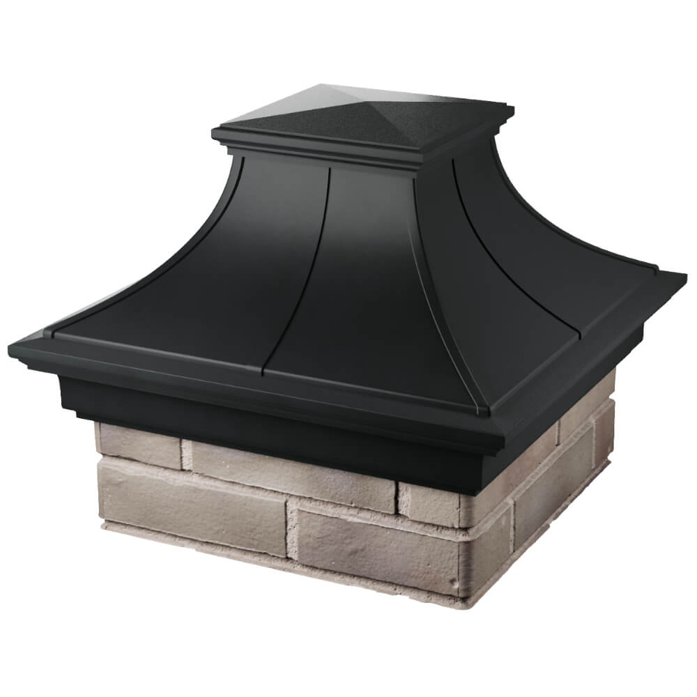 Колпак Zking Монблан Премиум Черный на столб 1.5х1.5 кирпича (385х385мм) в Шахтах фото