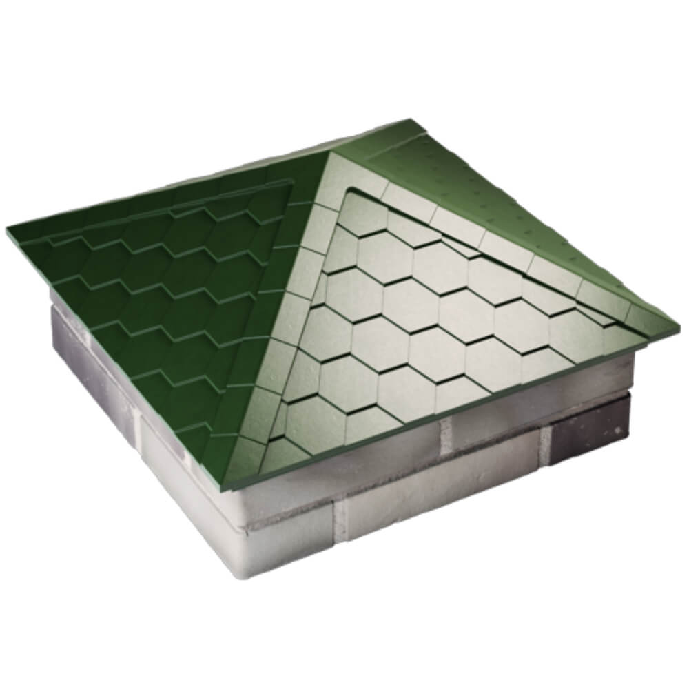 Колпак Zking Эверест Зеленый на столб 2х2 кирпича (535х535мм) Шахты фото