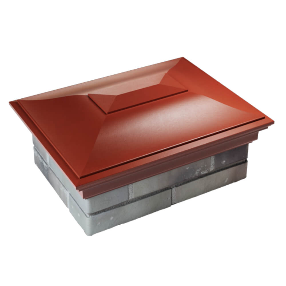 Колпак Zking Монблан Красный на столб 2х1.5 кирпича (515х385мм) Шахты фото