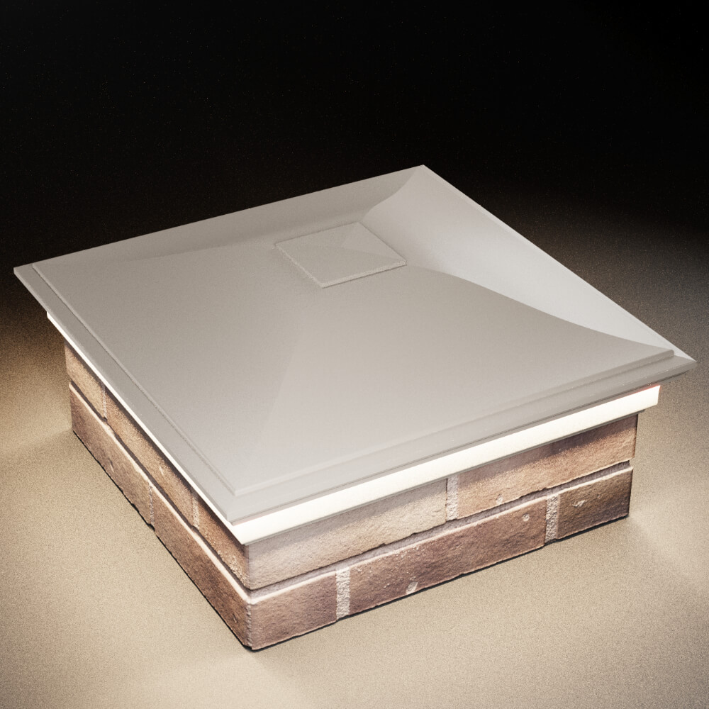 Колпак Zking Монблан Бежевый на столб 2х2 кирпича (515х515мм) c подсветкой в Шахтах фото