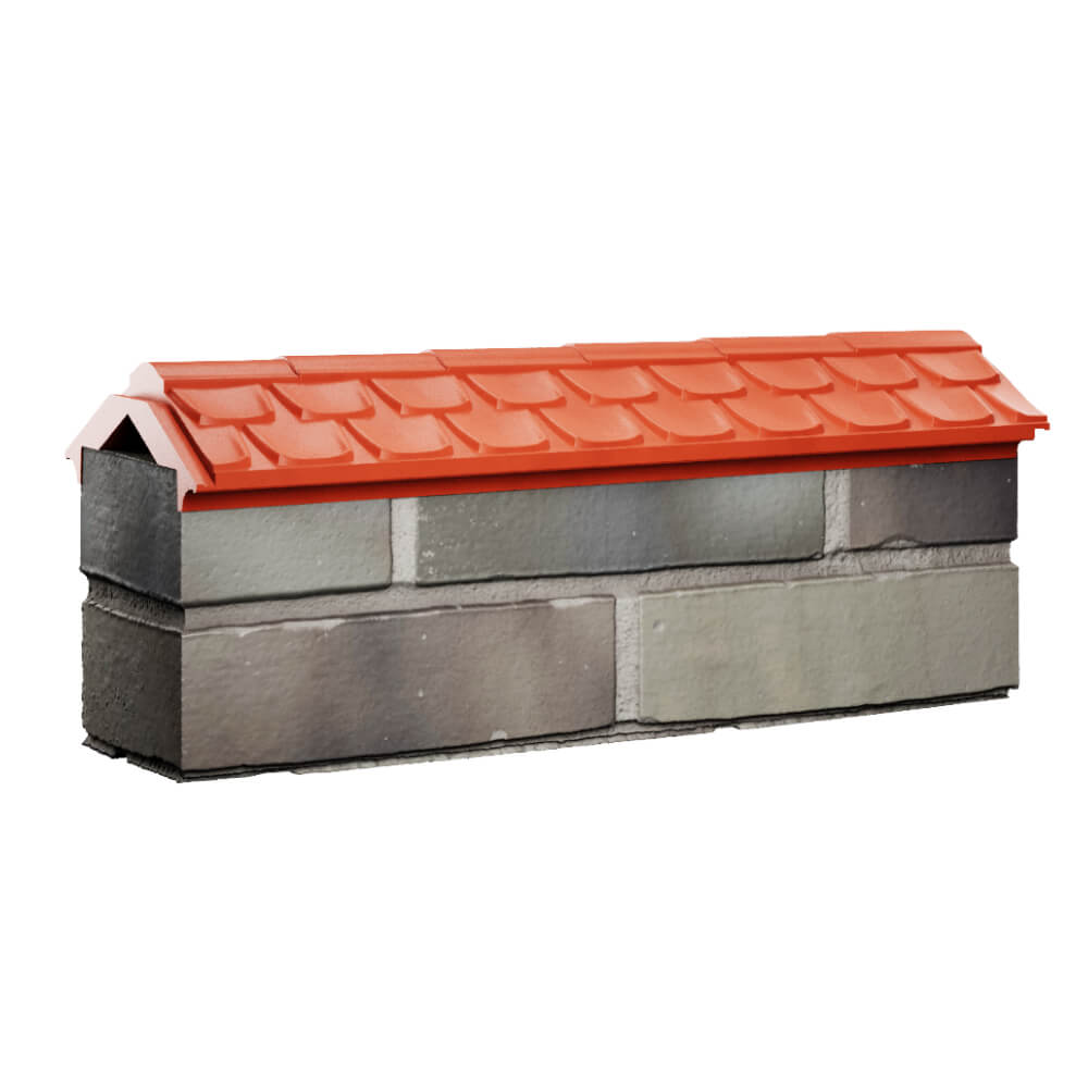 Парапет Zking Эльбрус Красный с посадкой на 0.5 кирпича (130мм) Шахты фото