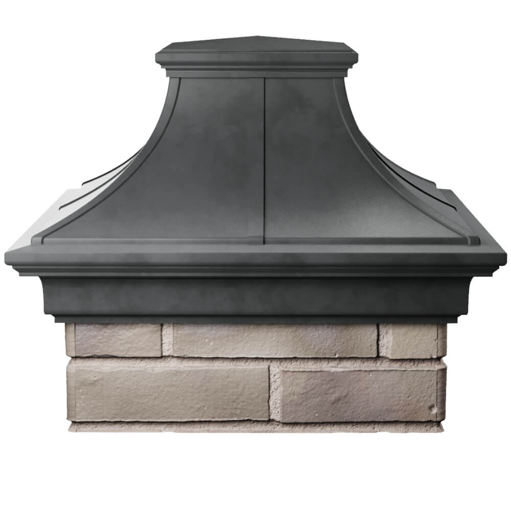 Колпак Zking Монблан Премиум Серый на столб 1.5х1.5 кирпича (385х385мм) Шахты фото