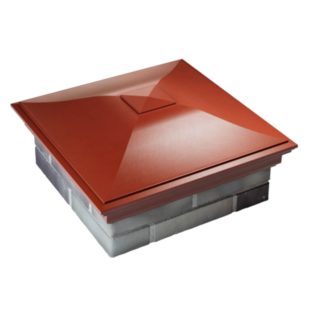 Колпак Zking Монблан Красный на столб 2х2 кирпича (515х515мм) Шахты фото