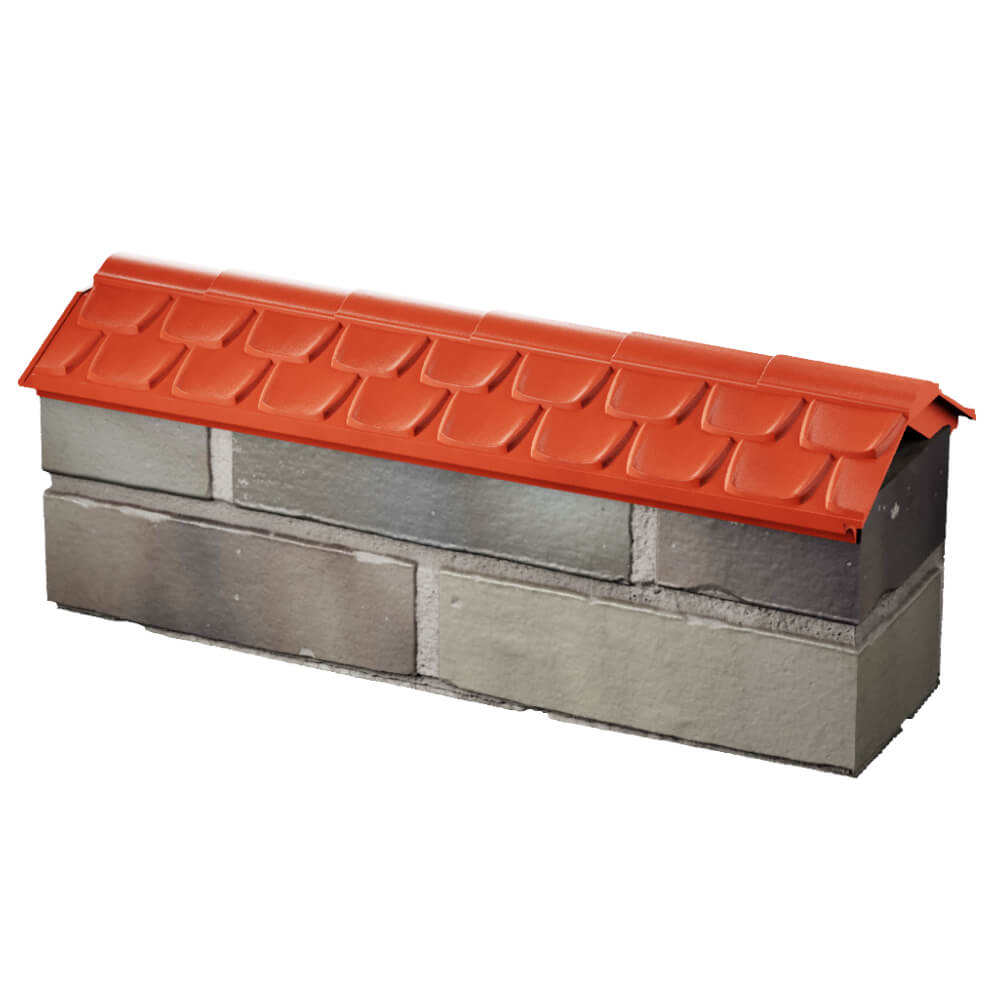 Парапет Zking Эльбрус Красный с посадкой на 0.5 кирпича (130мм) в Шахтах фото