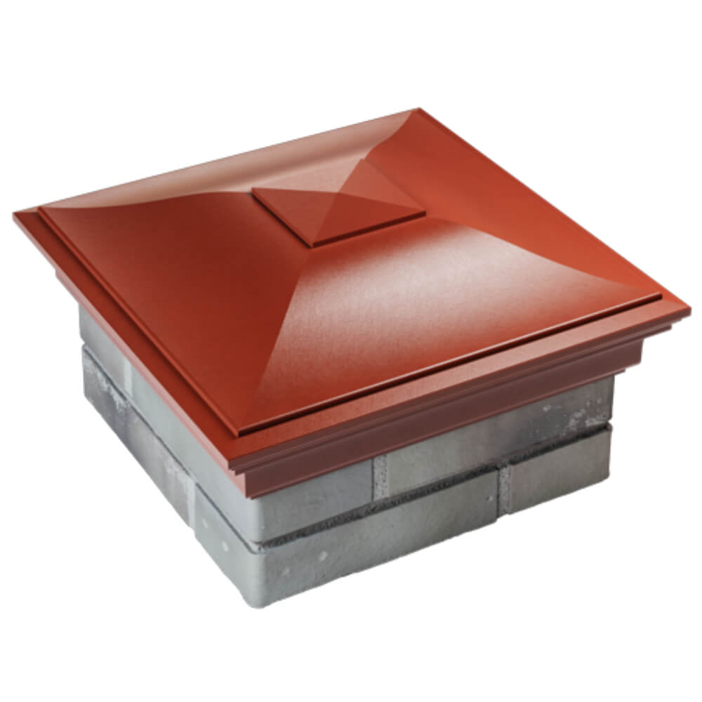 Колпак Zking Монблан Красный на столб 1.5х1.5 кирпича (385х385мм) в Шахтах фото