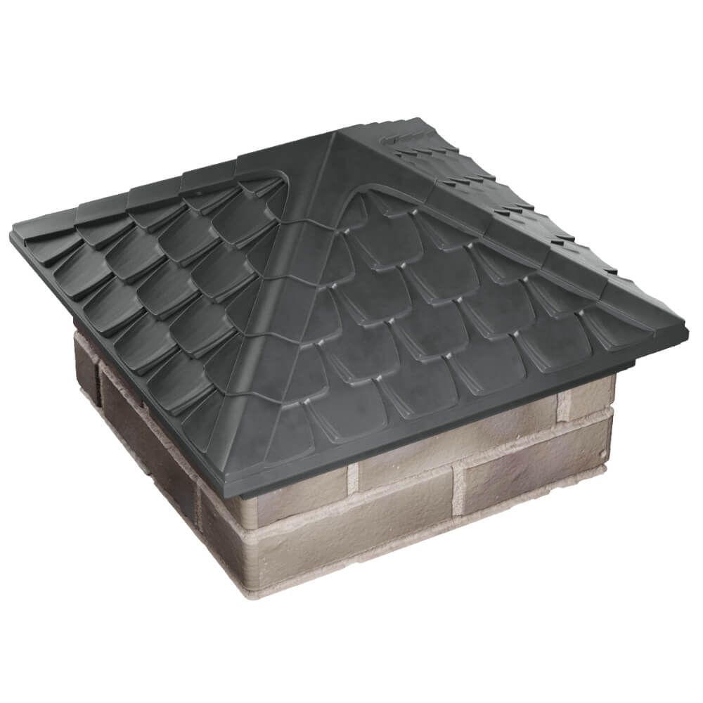 Колпак Zking Эльбрус Серый на столб 1.5х1.5 кирпича (385х385мм) в Шахтах фото