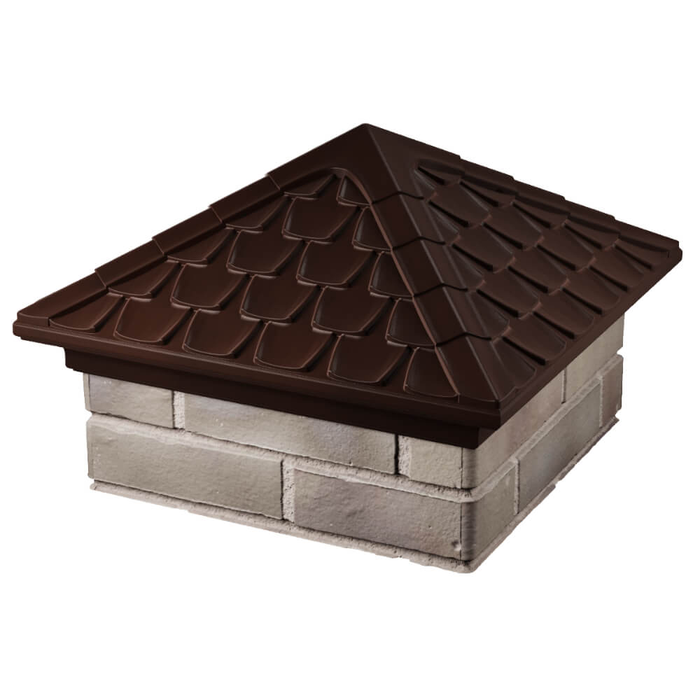 Колпак Zking Эльбрус Коричневый на столб 1.5х1.5 кирпича (385х385мм) в Шахтах фото