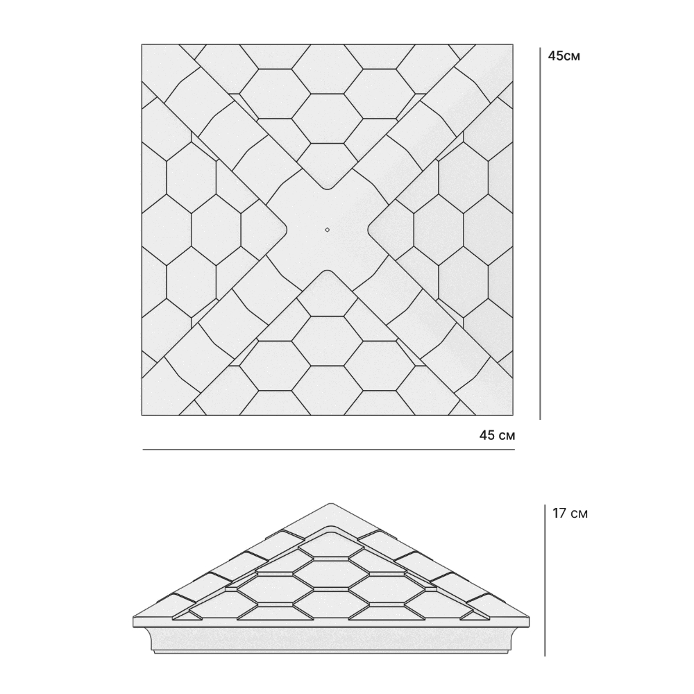 Колпак Zking Эверест Бежевый на столб 1.5х1.5 кирпича (390х390мм) в Шахтах фото