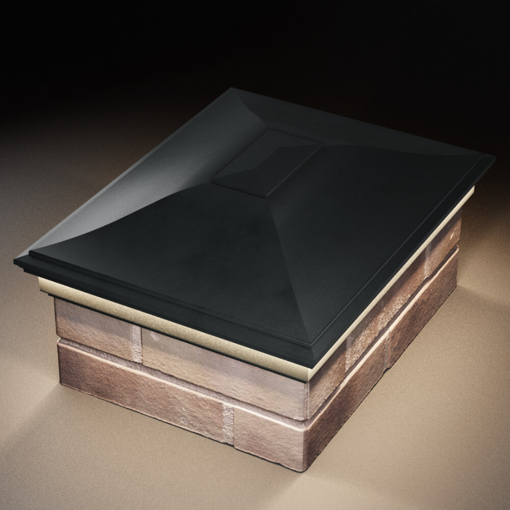 Колпак Zking Монблан Черный на столб 2х1.5 кирпича (515х385мм) c подсветкой в Шахтах фото