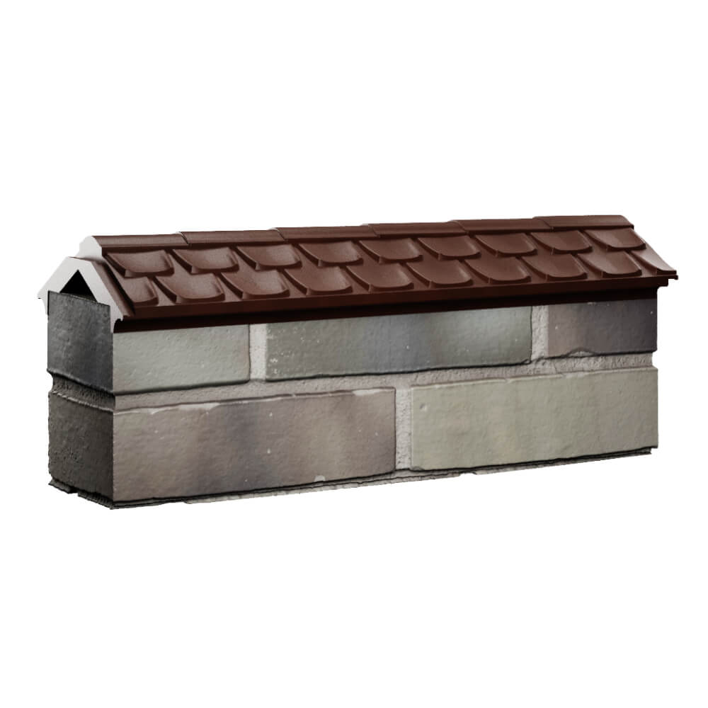 Парапет Zking Эльбрус Коричневый с посадкой на 0.5 кирпича (130мм) Шахты фото