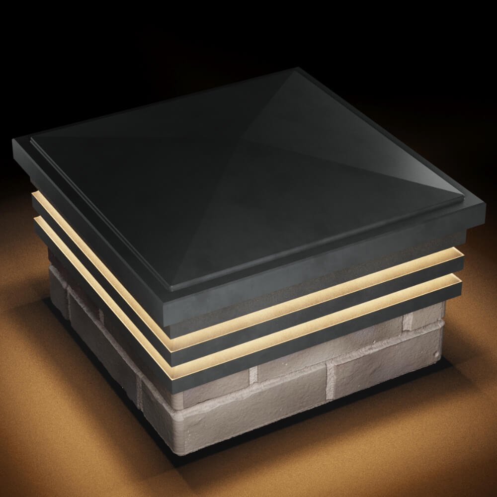 Колпак Zking Бона ХайТек Серый на столб 1.5х1.5 кирпича (385х385мм) с подсветкой в Шахтах фото