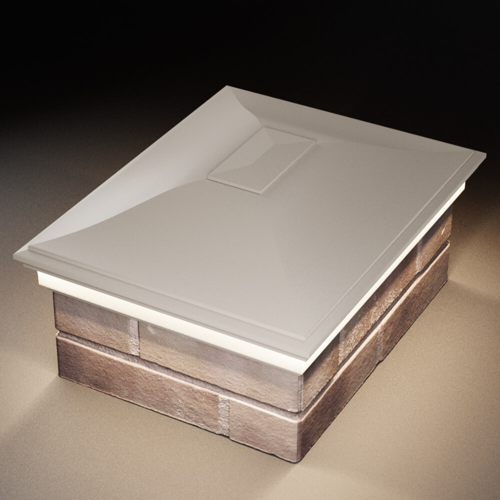 Колпак Zking Монблан Бежевый на столб 2х1.5 кирпича (515х385мм) c подсветкой в Шахтах фото