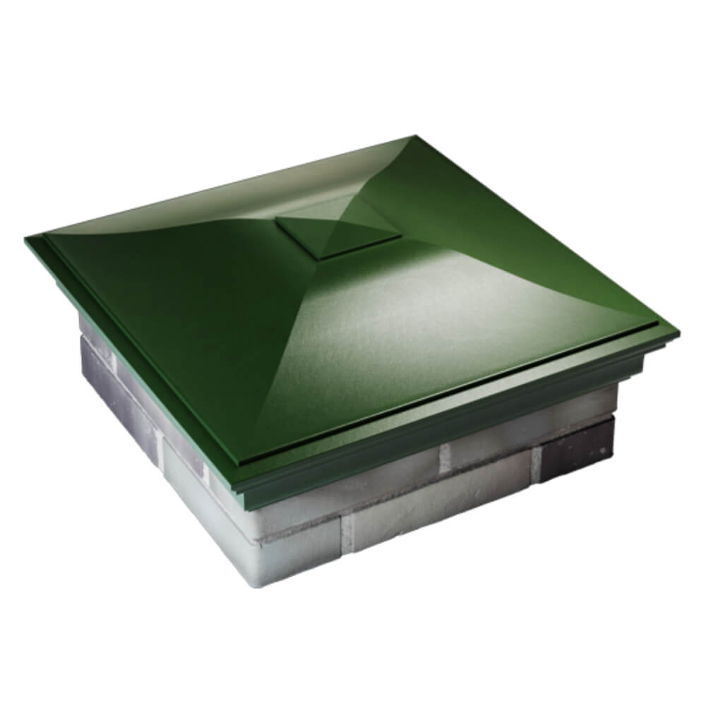 Колпак Zking Монблан Зеленый на столб 2х2 кирпича (515х515мм) Шахты фото