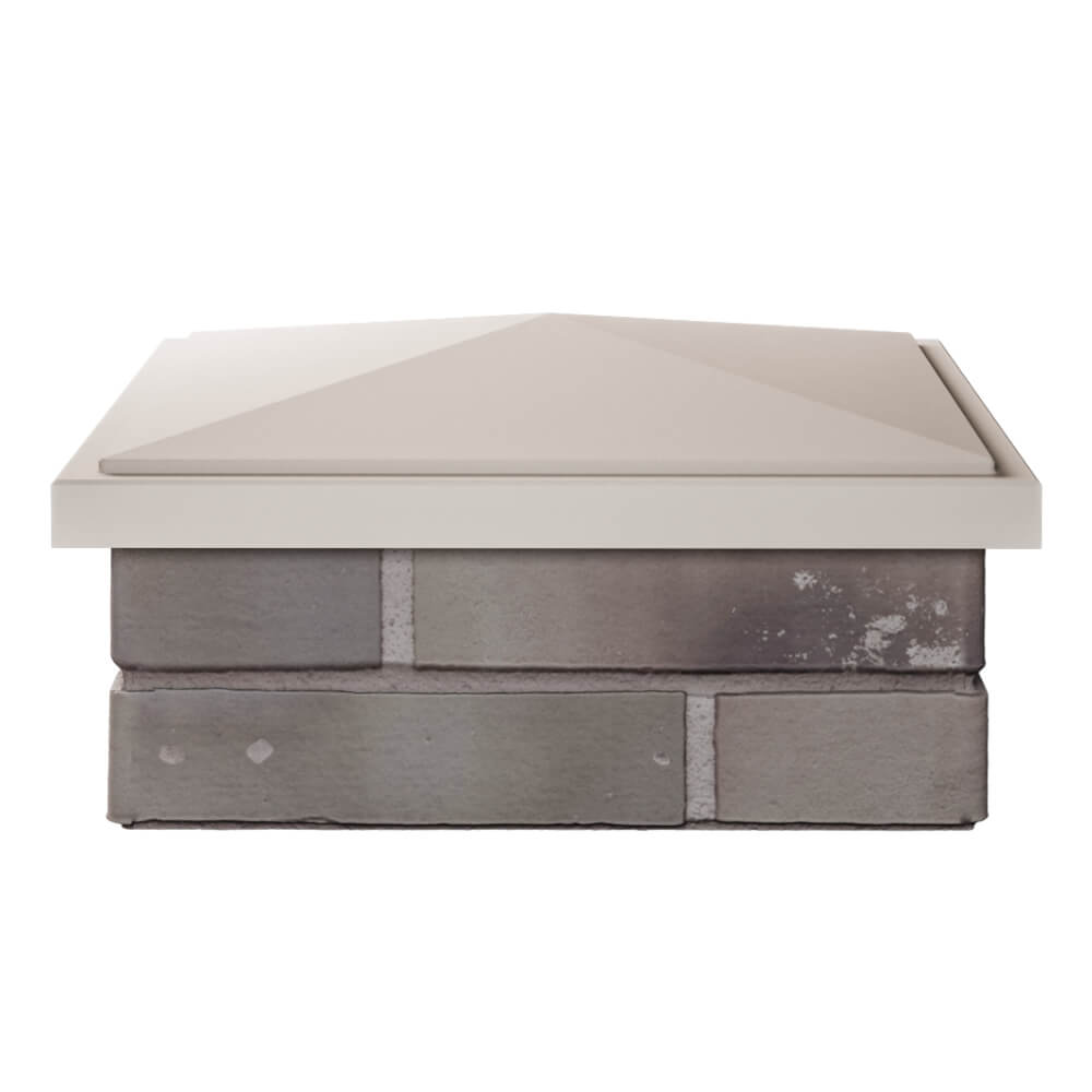 Колпак Zking БонаМоно Бежевый на столб 1.5х1.5 кирпича (385х385, 400х400мм) Шахты фото