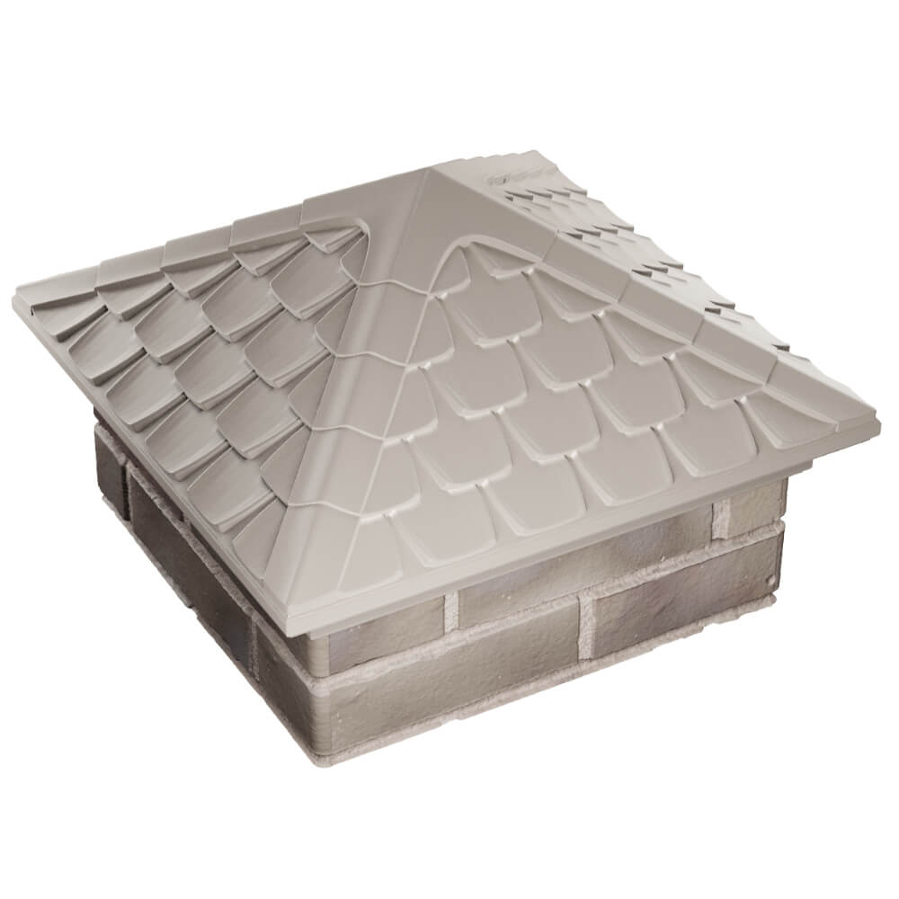 Колпак Zking Эльбрус Бежевый на столб 1.5х1.5 кирпича (385х385мм) в Шахтах фото