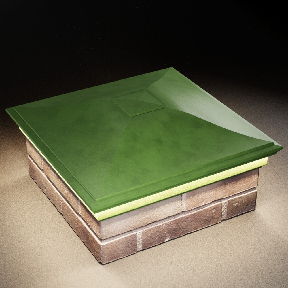 Колпак Zking Монблан Зеленый на столб 2х2 кирпича (515х515мм) c подсветкой в Шахтах фото