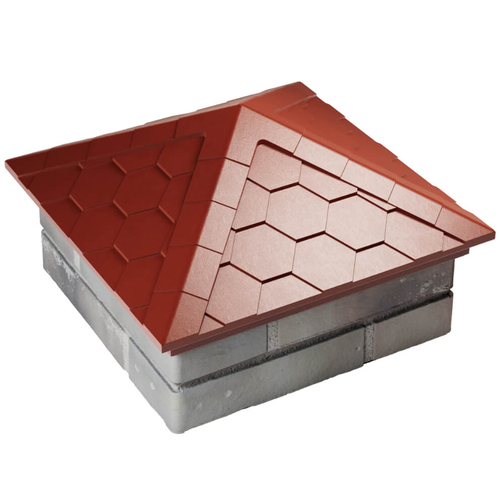 Колпак Zking Эверест Красный на столб 1.5х1.5 кирпича (390х390мм) в Шахтах фото