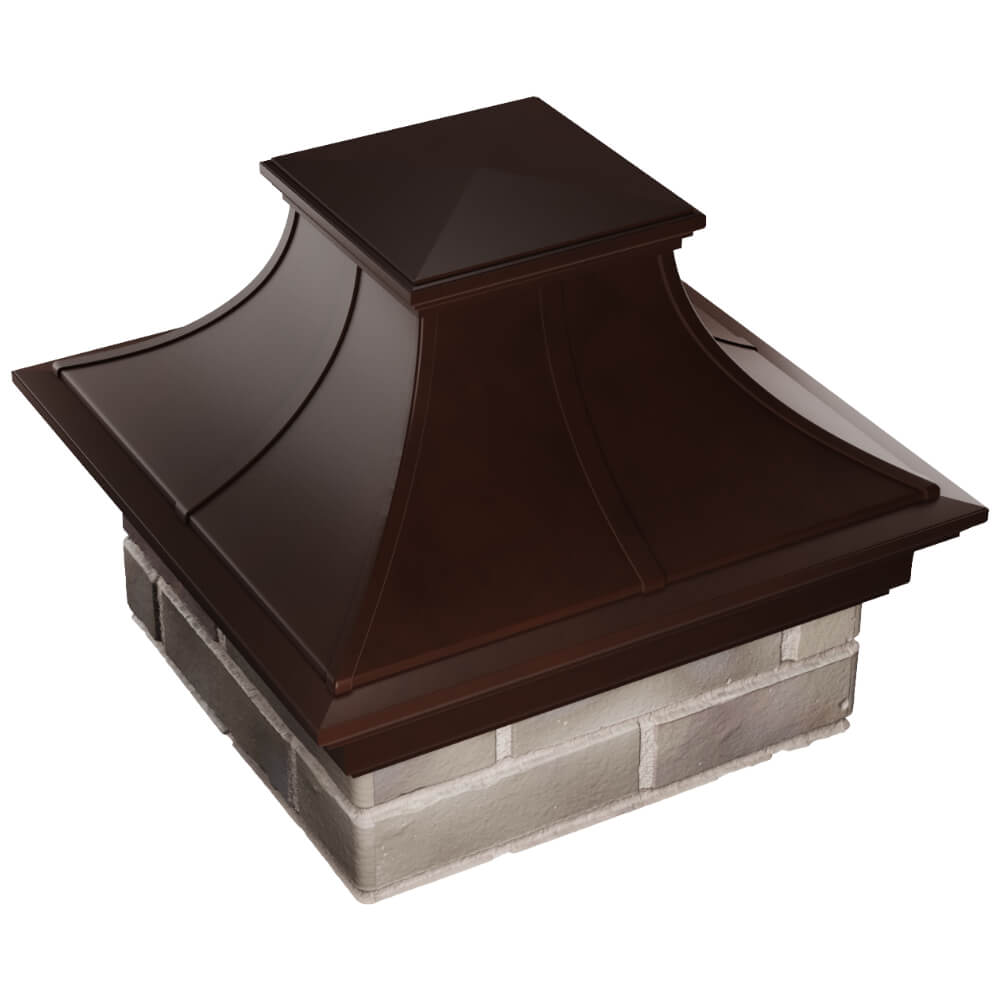 Колпак Zking Монблан Премиум Коричневый на столб 1.5х1.5 кирпича (385х385мм) в Шахтах фото