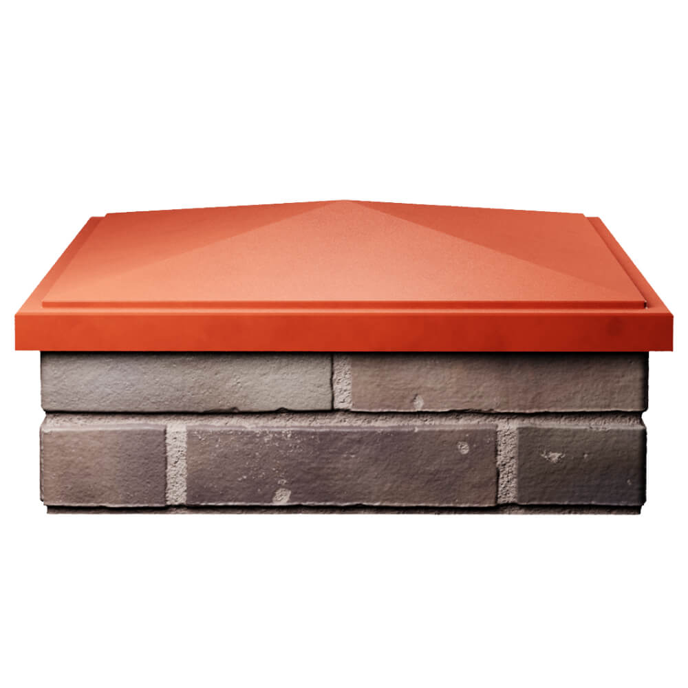 Колпак Zking БонаМоно Красный на столб 2х2 кирпича (515х515, 530х530мм) Шахты фото