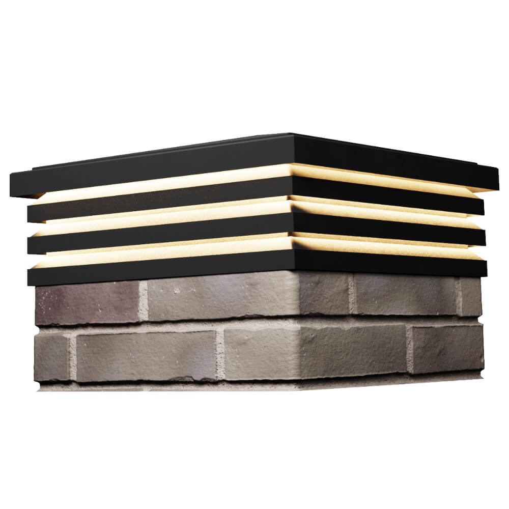 Колпак Zking Бона ХайТек Черный на столб 1.5х1.5 кирпича (385х385мм) с подсветкой в Шахтах фото