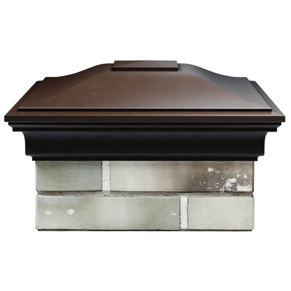 Колпак Zking Монблан Коричневый на столб 1.5х1.5 кирпича (385х385мм) Шахты фото