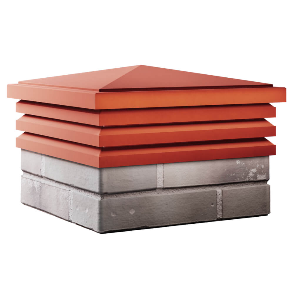 Колпак Zking Бона ХайТек Красный на столб 1.5х1.5 кирпича (385х385мм) в Шахтах фото