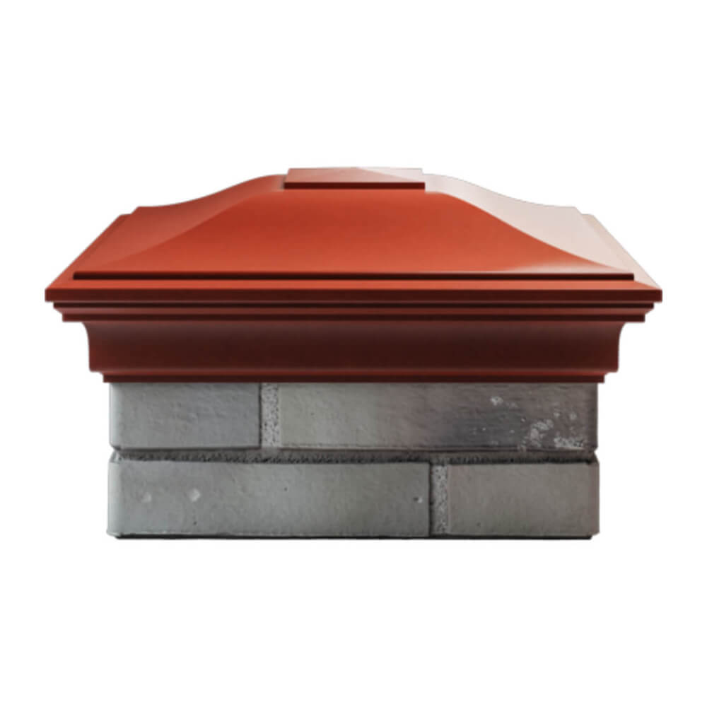 Колпак Zking Монблан Красный на столб 1.5х1.5 еврокирпича 0.7НФ (355х355мм) Шахты фото
