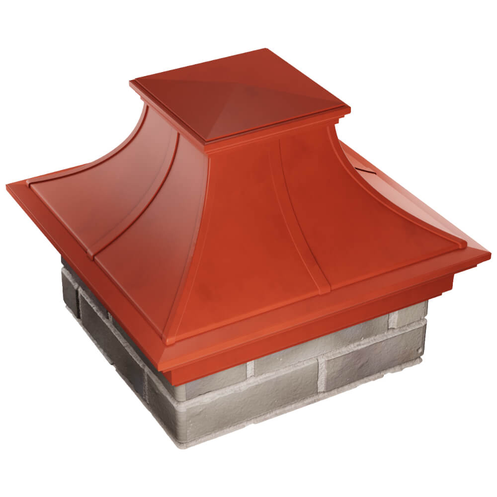 Колпак Zking Монблан Премиум Красный на столб 1.5х1.5 кирпича (385х385мм) в Шахтах фото