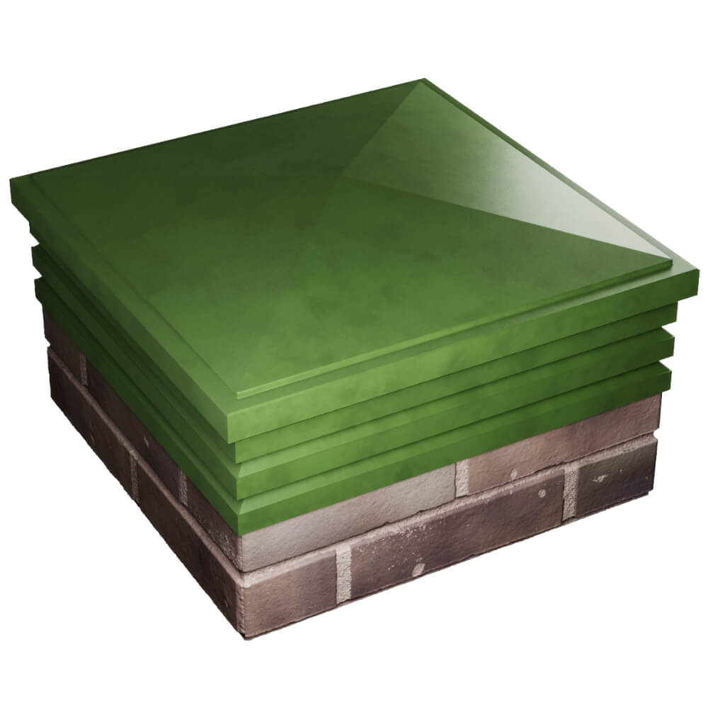 Колпак Zking Бона ХайТек Зеленый на столб 2х2 кирпича (513х513мм) в Шахтах фото