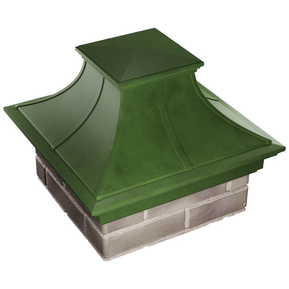 Колпак Zking Монблан Премиум Зеленый на столб 1.5х1.5 кирпича (385х385мм) в Шахтах фото