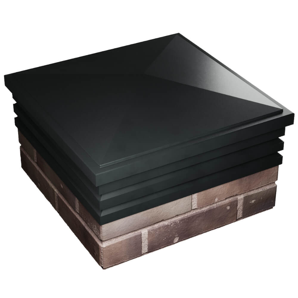 Колпак Zking Бона ХайТек Черный на столб 2х2 кирпича (513х513мм) в Шахтах фото