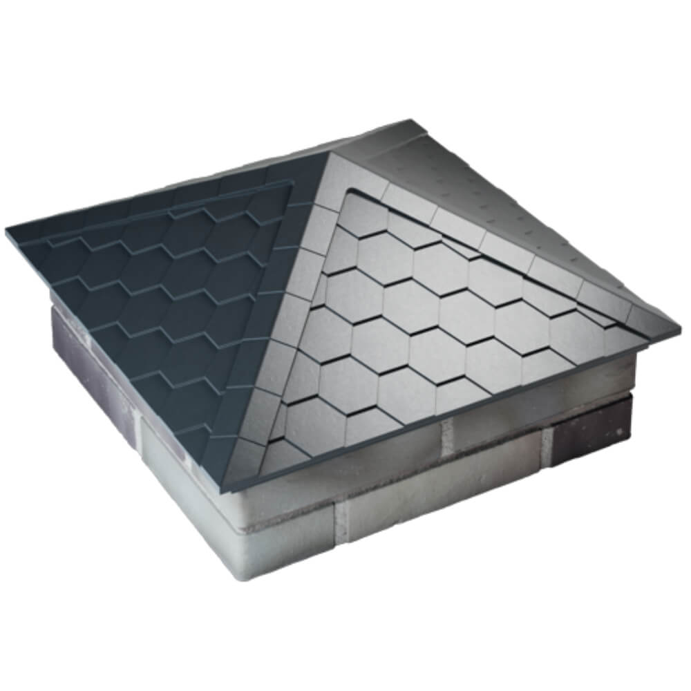 Колпак Zking Эверест Серый на столб 2х2 кирпича (535х535мм) Шахты фото