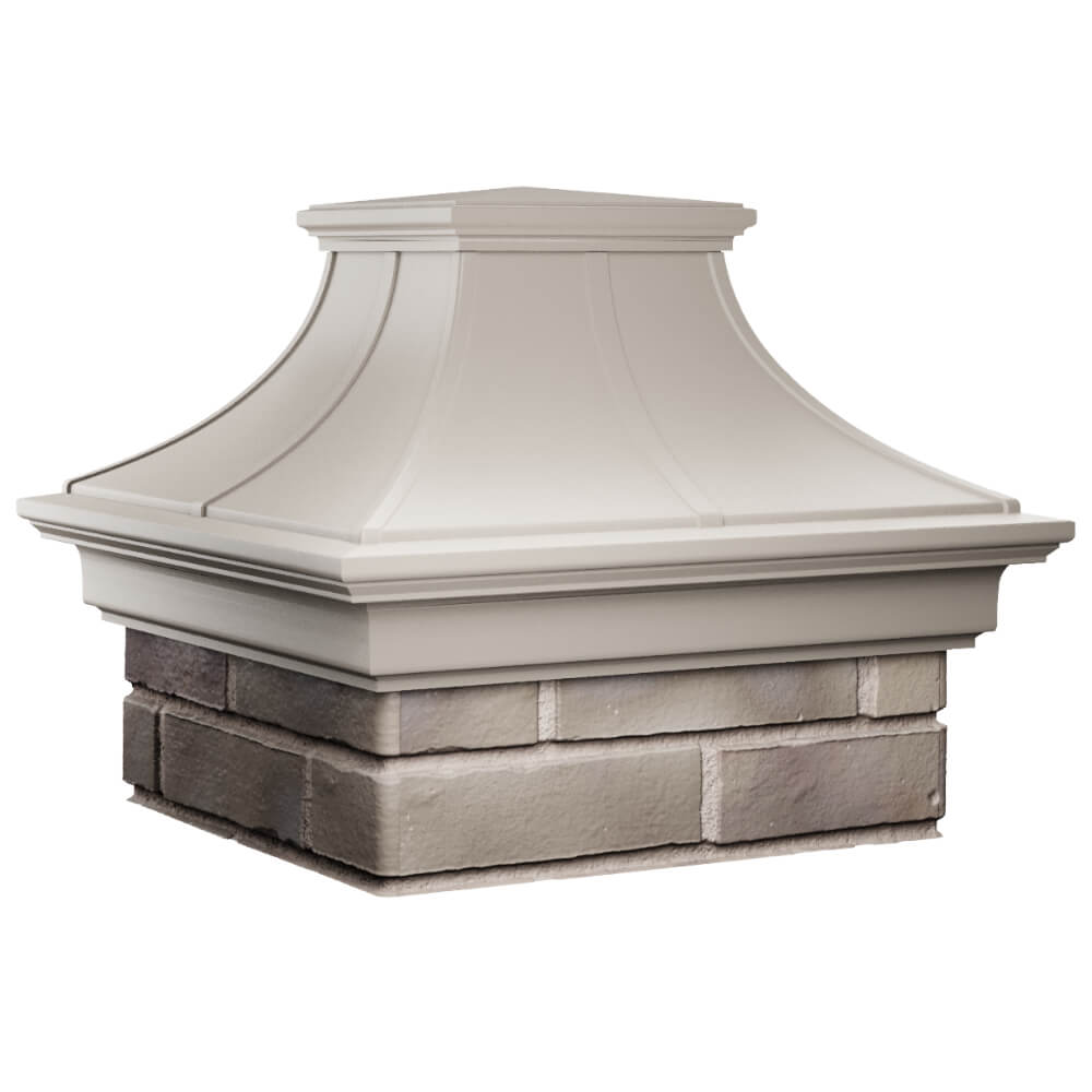 Колпак Zking Монблан Премиум Бежевый на столб 1.5х1.5 кирпича (385х385мм) в Шахтах фото