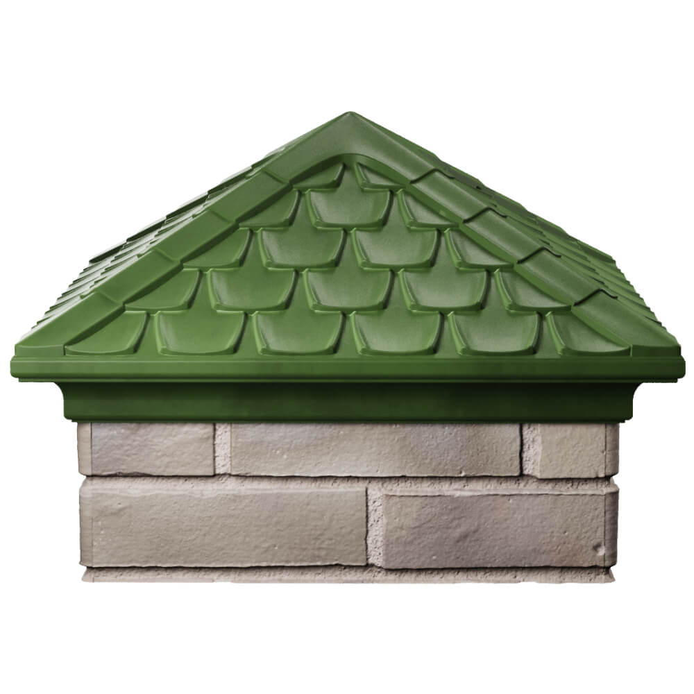 Колпак Zking Эльбрус Зеленый на столб 1.5х1.5 кирпича (385х385мм) Шахты фото