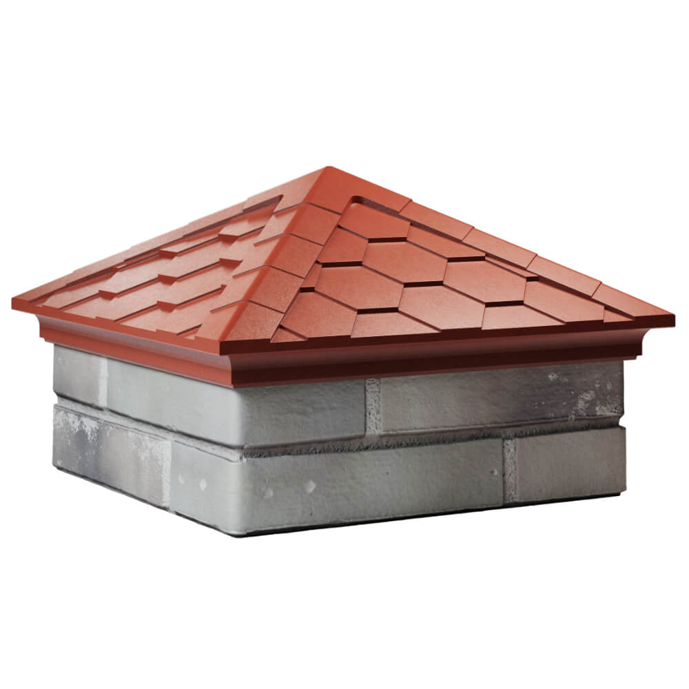 Колпак Zking Эверест Красный на столб 1.5х1.5 кирпича (390х390мм) в Шахтах фото