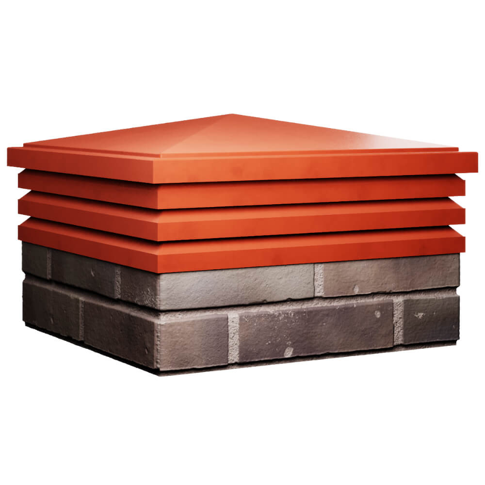 Колпак Zking Бона ХайТек Красный на столб 2х2 кирпича (513х513мм) в Шахтах фото