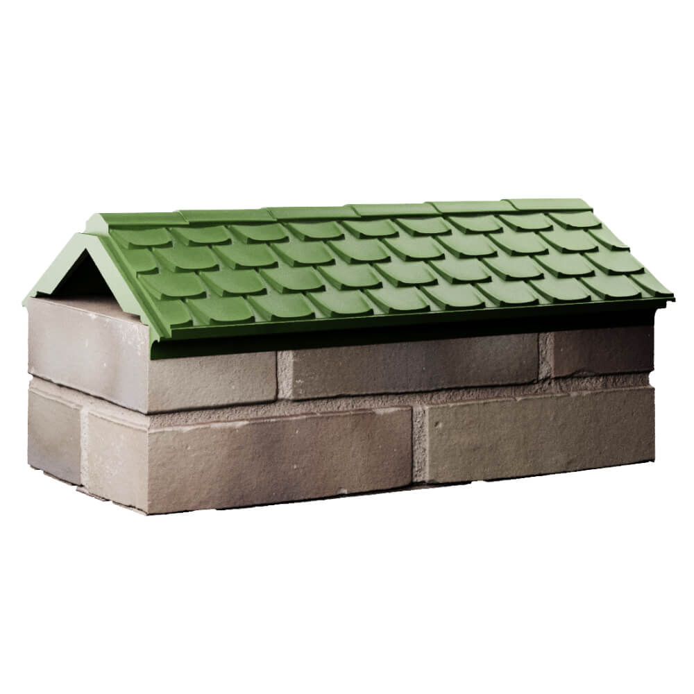Парапет Zking Эльбрус Зеленый с посадкой на 1 кирпич (255мм) Шахты фото