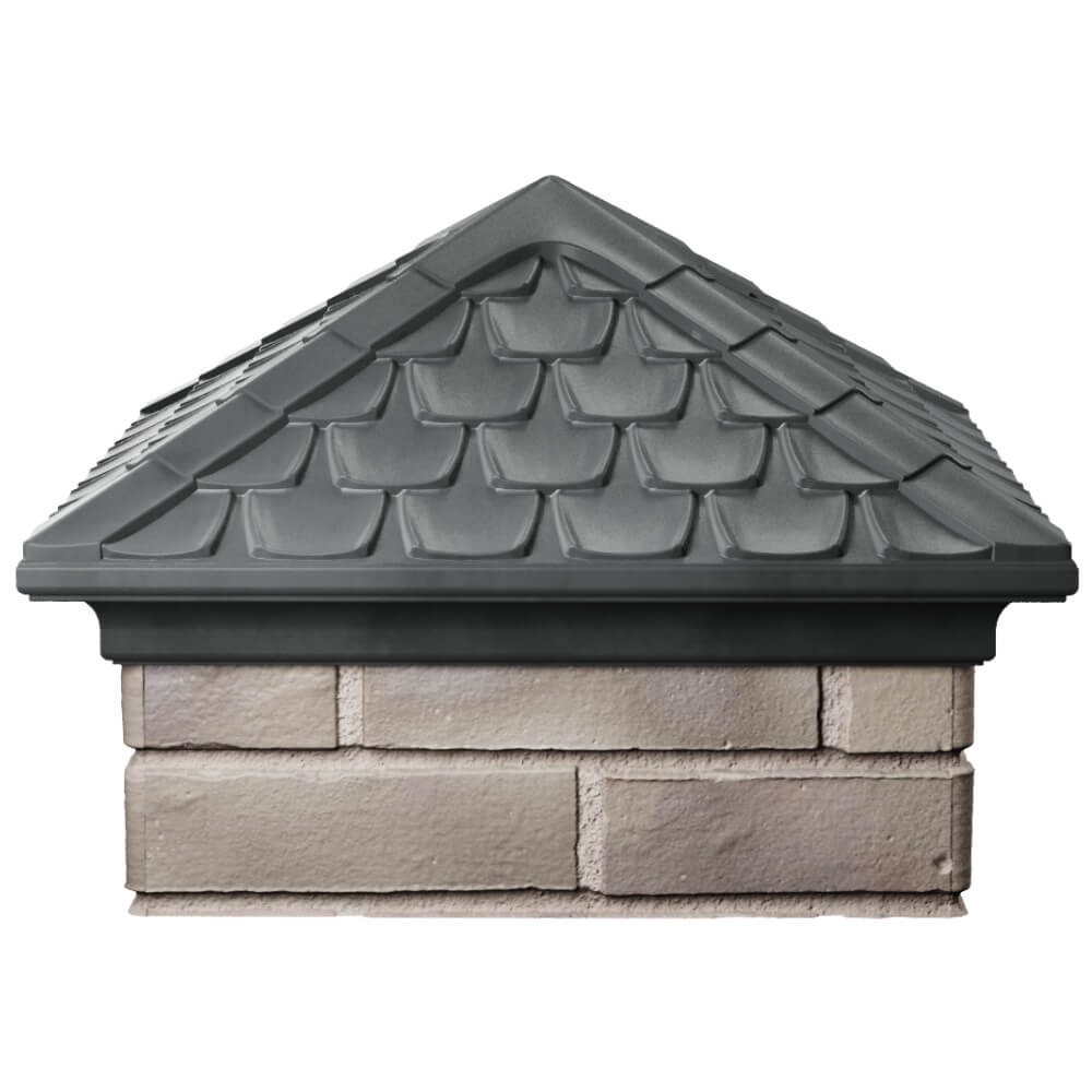 Колпак Zking Эльбрус Серый на столб 1.5х1.5 кирпича (385х385мм) Шахты фото