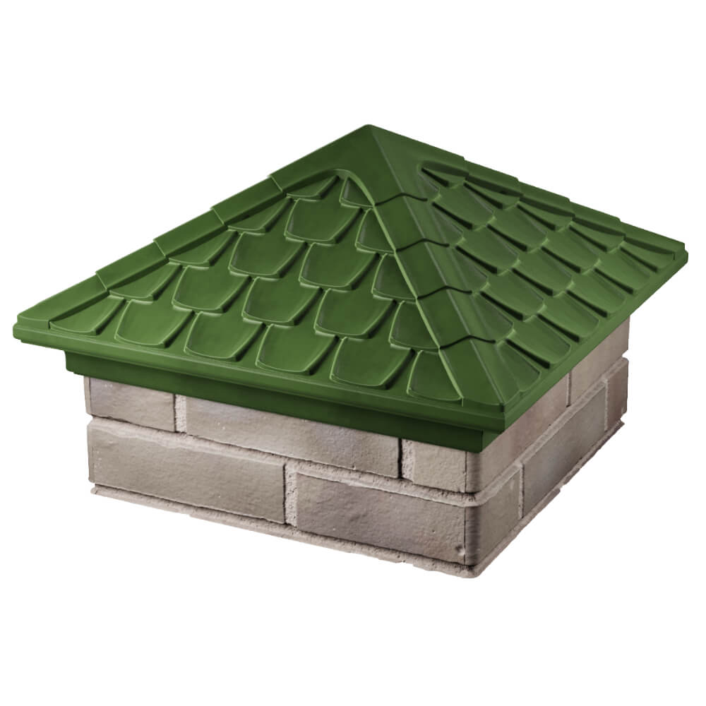 Колпак Zking Эльбрус Зеленый на столб 1.5х1.5 кирпича (385х385мм) в Шахтах фото