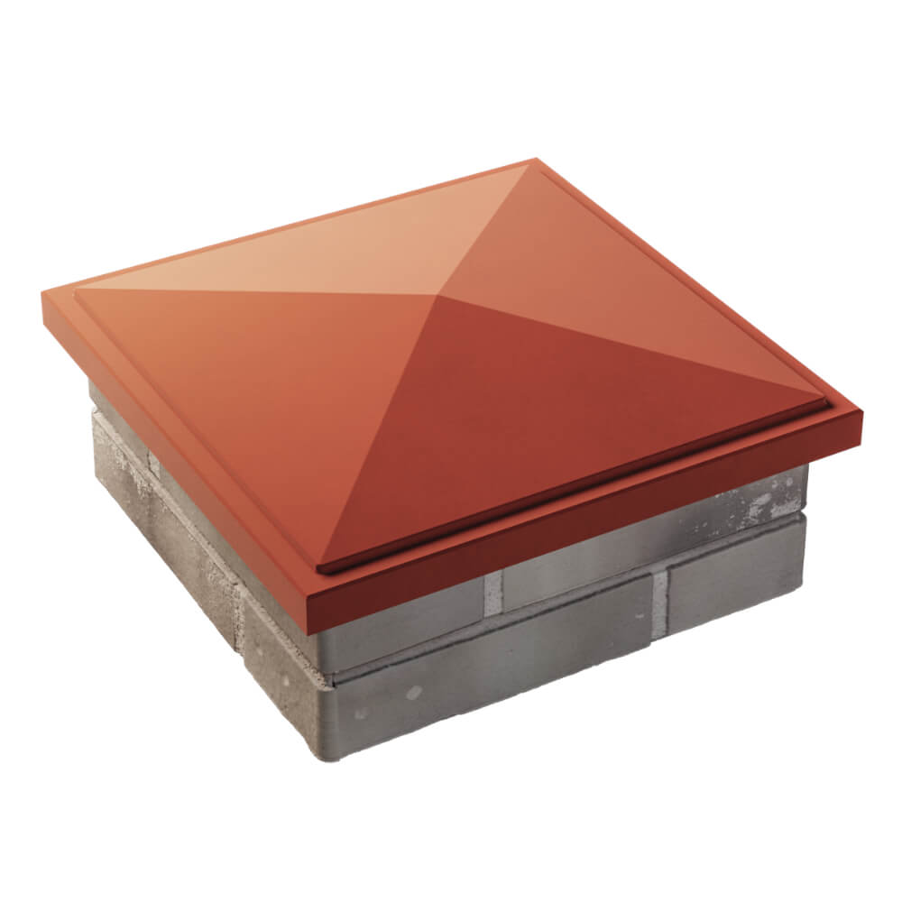 Колпак Zking БонаМоно Красный на столб 1.5х1.5 кирпича (385х385, 400х400мм) в Шахтах фото