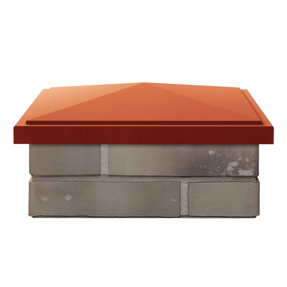 Колпак Zking БонаМоно Красный на столб 1.5х1.5 кирпича (385х385, 400х400мм) Шахты фото