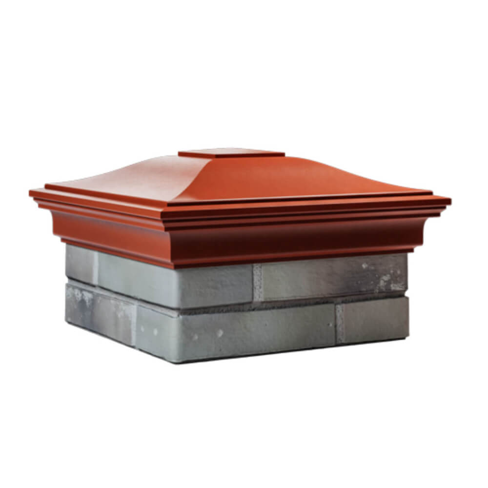 Колпак Zking Монблан Красный на столб 1.5х1.5 еврокирпича 0.7НФ (355х355мм) в Шахтах фото