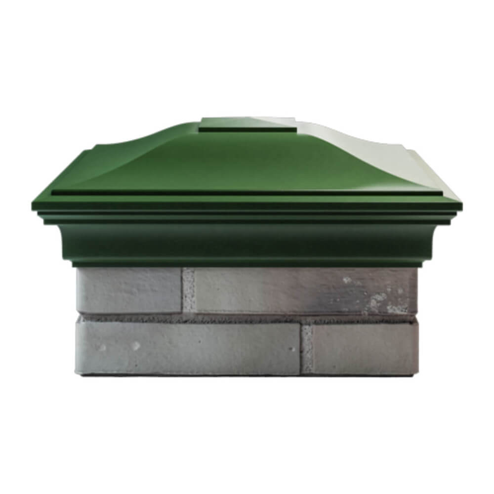 Колпак Zking Монблан Зеленый на столб 1.5х1.5 еврокирпича 0.7НФ (355х355мм) Шахты фото