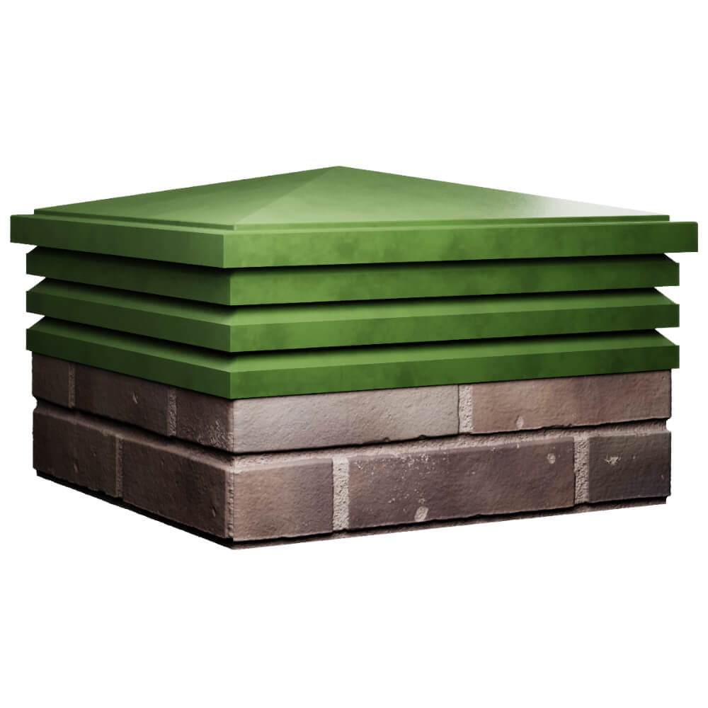 Колпак Zking Бона ХайТек Зеленый на столб 2х2 кирпича (513х513мм) в Шахтах фото