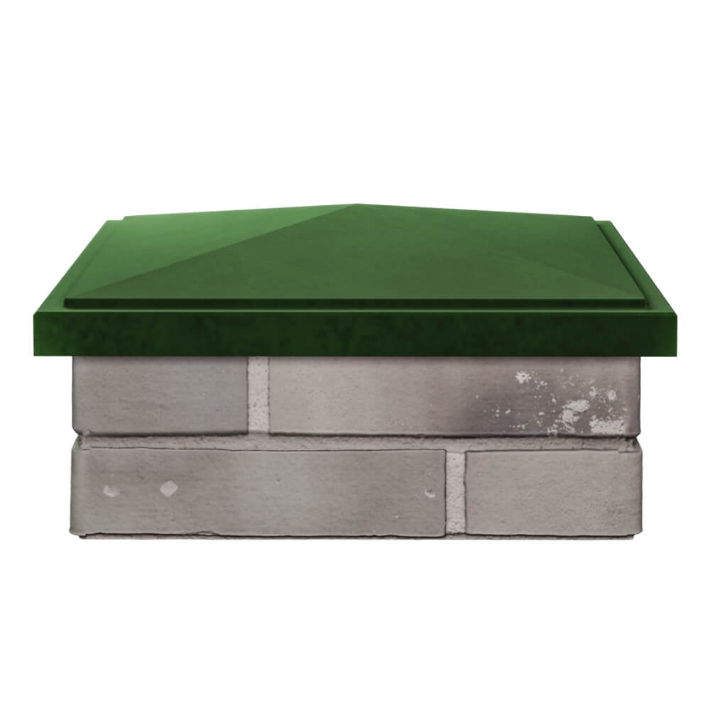 Колпак Zking БонаМоно Зеленый на столб 1.5х1.5 кирпича (385х385, 400х400мм) Шахты фото